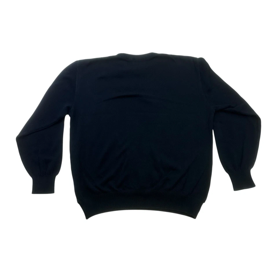 Suéter masculino vintage Norm Thompson listrado azul GG manga longa pulôver algodão - Imagem 2 de 4