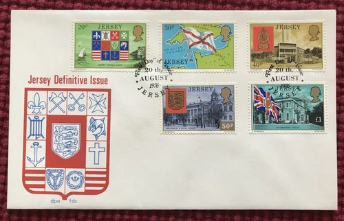 JERSEY - 1976 HIGH VALUE DEFINITIVE ISSUE TO £1 FDC SG 150 - 154