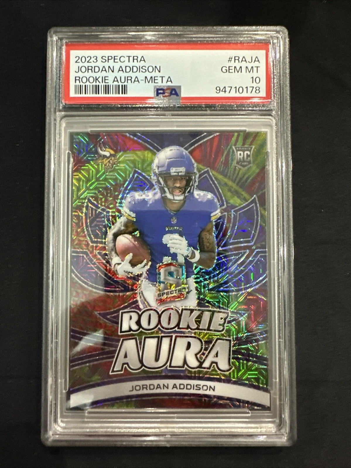 Jordan Addison Panini Spectra Rookie Aura #RAJA Meta