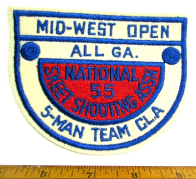 Vintage 1955 Nat'l Skeet Shooting Mid West Open Patch All Gauge 5 Man Class A