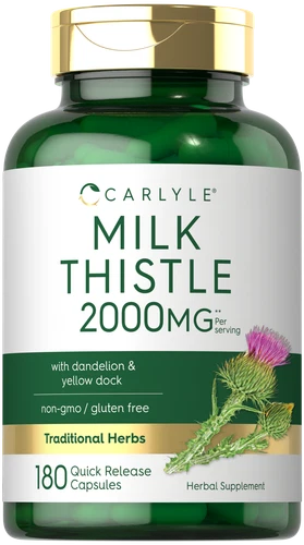 Milk Thistle 2000mg | 180 Capsules | with Dandelion & Yellow Dock | by Carlyle - Picture 1 of 7