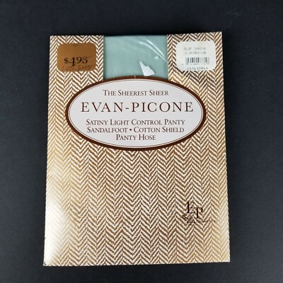 Evan Picone Fashion Collection Slim Medium Blue Shadow Panty Hose Vintage