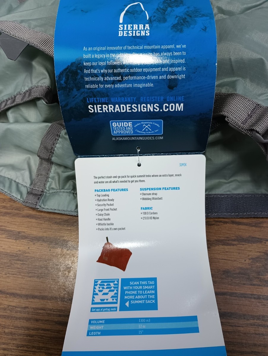 Sierra Designs Summit Sack 1300 in3 Mirage Gray unisex Sierra Designs Summit Sack 1300 in3 Mirage Gray | eBay main image 2