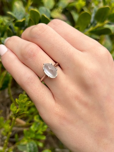 Antique Moonstone Cabochon Ring Solitaire Size 7.25 RG4488