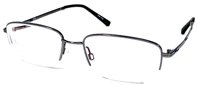 FLEXON MELVILLE 600 001 Gunmetal Silver Half Rimless 55-18-145 Eyeglasses Frame