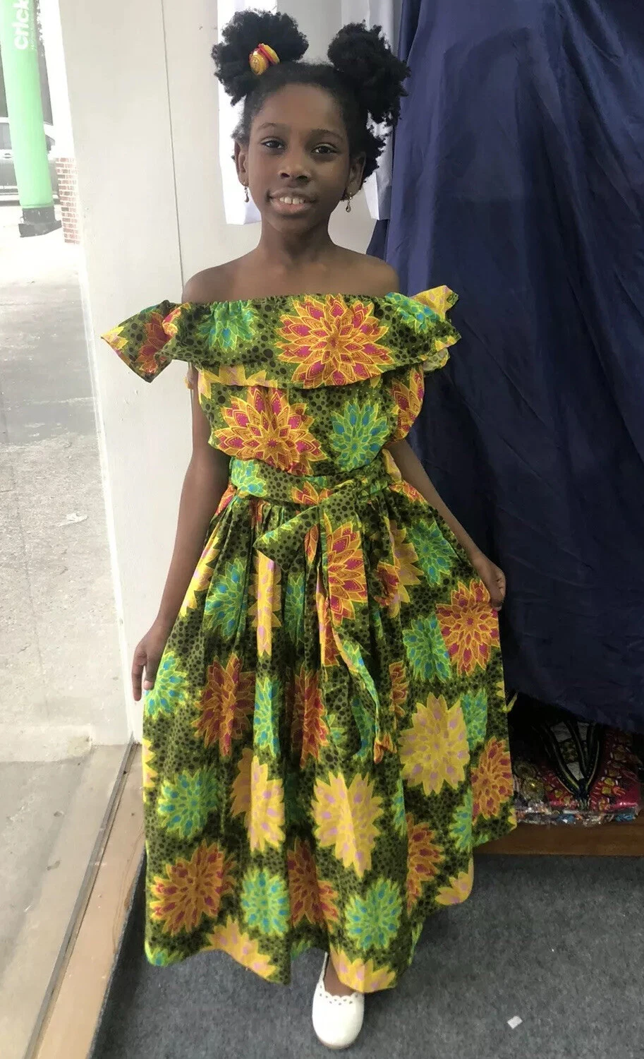 African Clothing ankara print kids/girls 2pcs Set of Long Skirt And Crop Top