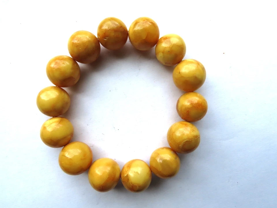 Altes elastisches Armband Bernstein, 29,0 Gr. - Bild 3 von 3