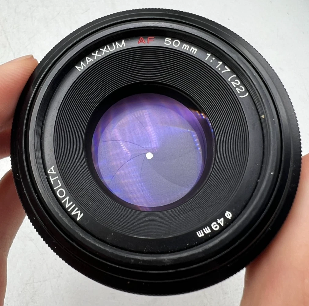 Minolta Maxxum 50mm Focal Camera Lenses f/1.7 Maximum Aperture for