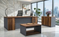 Stilvolles BüRo Set Schreibtisch Sideboard Couchtisch Holz Grau