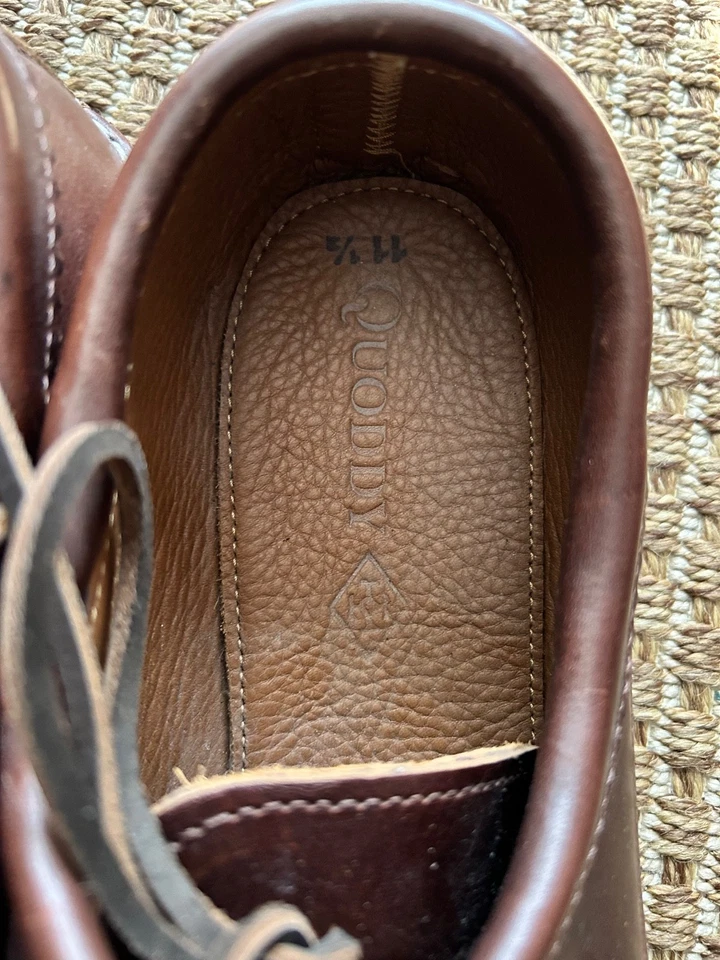 Quoddy brown leather Vibram sole blucher boat shoes 11.5 nwot new - Image 4 of 4