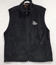 New York Hospital Queens XL Black Fleece Vest Full Zip Womens Harriton Polyester