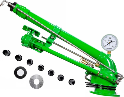 #ad 2quot; Farm Irrigation Sprinklers Tripod Sprinkler with Pressure Gauge 360°Adjusta $322.29