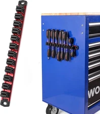 WORKPRO Magnetic Screwdriver Organizer and Wrench Organizer, Aluminum Rail Magne