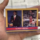 Michael Jordan / Magic Johnson 1990 NBA Hoops #385 Behind The Scenes Card EX 90s