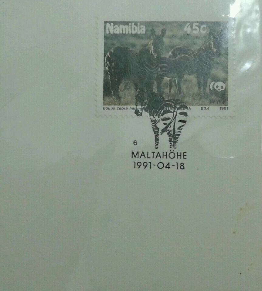 [SJ] Namibia WWF Zebra 1991 Wildlife Animal Fauna (FDC) *see scan - Image 2 of 4