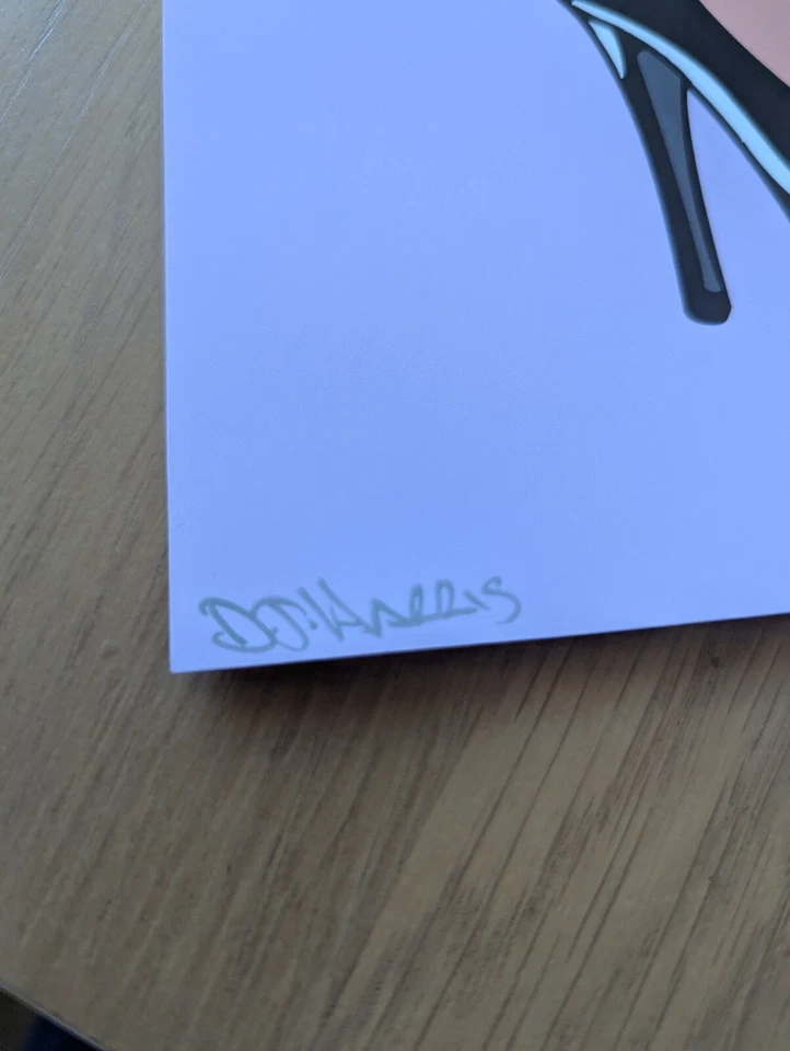 Pinup Squat Pink Artwork Illustration Original Print, Limited, Signed by Artist - Image 2 of 4