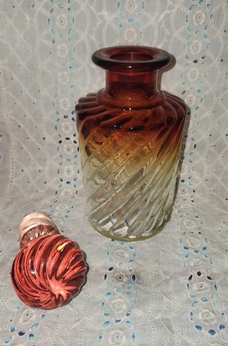 Vintage Baccarat Tiente Bamboo Swirl Crystal Perfume Dresser Bottle with Stopper - Picture 5 of 11