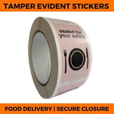 PACKAGING PRODUCTS ONLINE Tamper Evident Food Stickers Labels Catering Delivery Bag Proof Self Adhesive