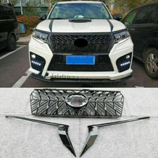 For Toyota Land Cruiser Prado 2018-2022 Black Trd Front Bumper Grille Mesh Trim For Toyota Land Cruiser Prado 2018-2022 Black Trd Front Bumper Grille Mesh Trim