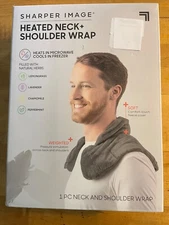  Heated Neck + Shoulder Wrap by Sharper Image (Soft, Weighted, Hold/Cold) NEW