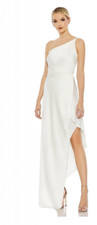 Mac Duggal Size: 14 One Shoulder Draped Asymmetric Dress Faux Wrap New with/Flaw