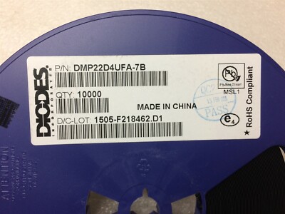 DMP22D4UFA-7B DIODES Trans MOSFET P-CH 20V 0.33A 3-Pin X2-DFN ROHS 100 PIECES