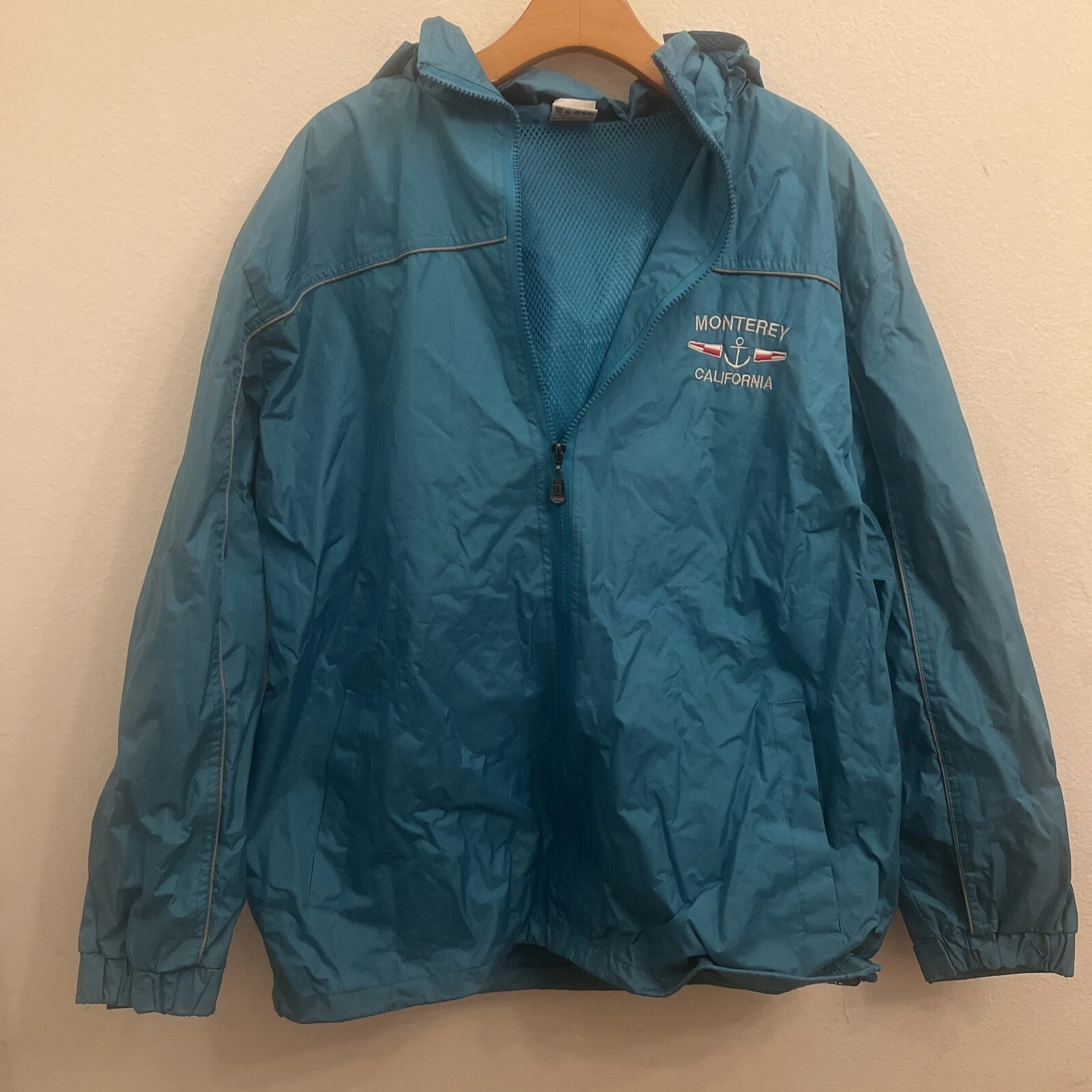 UNISEX VINTAGE MONTEREY CALIFONRIA BLUE FULL ZIP JACKET L (L1)