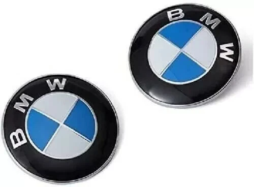 For BMW Emblems 82mm+74mm Hood&Trunk BMW Logo Replacement E30 E36 E46 Universal - Image 3 of 4