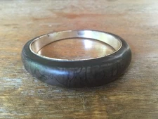 FOSSIL Brand Bracelet Bangle Multi Dark Brown Wood Stainless Steel RARE !!!