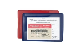 2 (two) Auto car Insurance Registration ID Card Holders Holder Red and blue