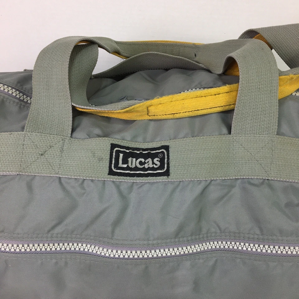 Lucas Duffel Travel Bag Carry On Weekend Lightweight Nylon 24x12x12 Gray - Image 2 of 4