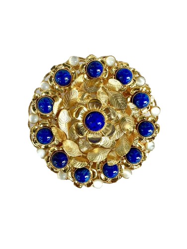 Vintage style brooch. Modern handmade bijoux. Bohemian traditions.