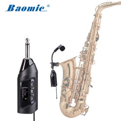 Baomic UHF Saxophone Trumpet Microphone Wireless Transmitter Receiver System Set