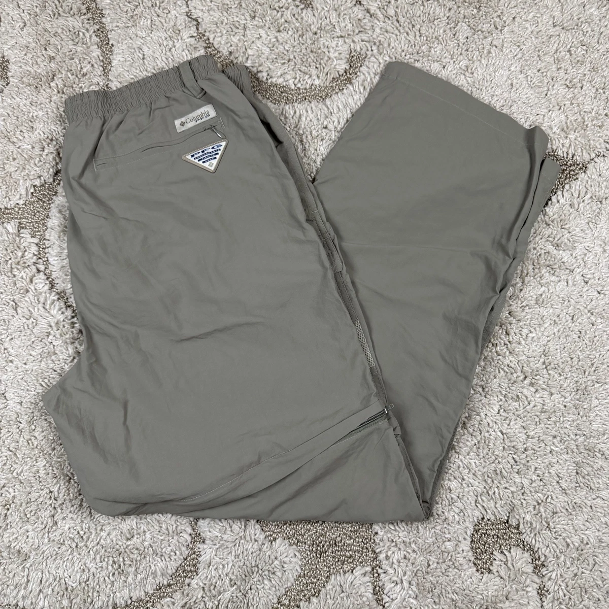 Pantalon Columbia PFG Convertible 3XL Homme – Nylon Ripstop Beige – Pêche Rando