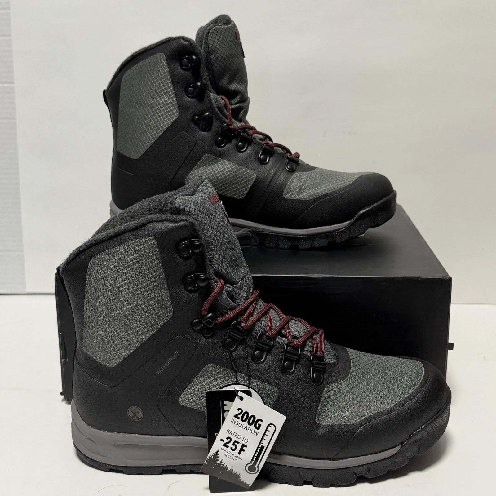 Northside Men's Williston Waterproof Snow Boot Gray Black Soft Toe 920892M 10 D