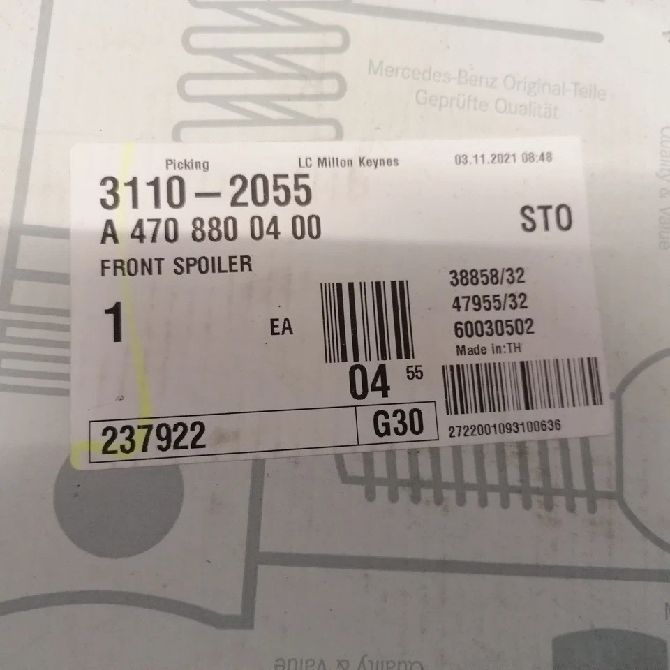 MERCEDES X Class W470 Front Bumper Right Spoiler Genuine A4708800400 Z3-2509-08 - Image 4 of 4