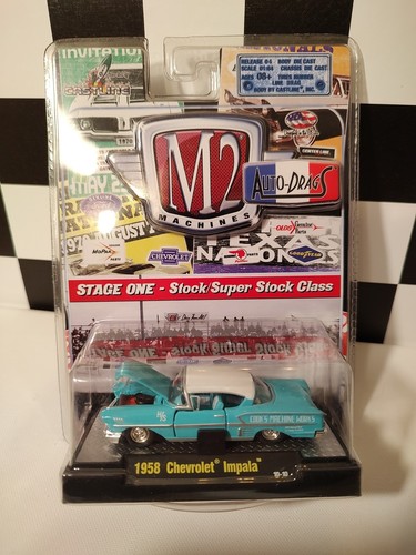 M2 Machines Auto-Drag 1:64 1958 Chevrolet Impala Turquoise Cook's