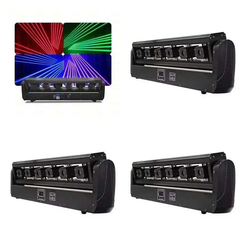 4pc 6 Eyes Monster Beam Laser Moving Head Light Full Color RGB DJ Lighting Stage - Image 2 of 4