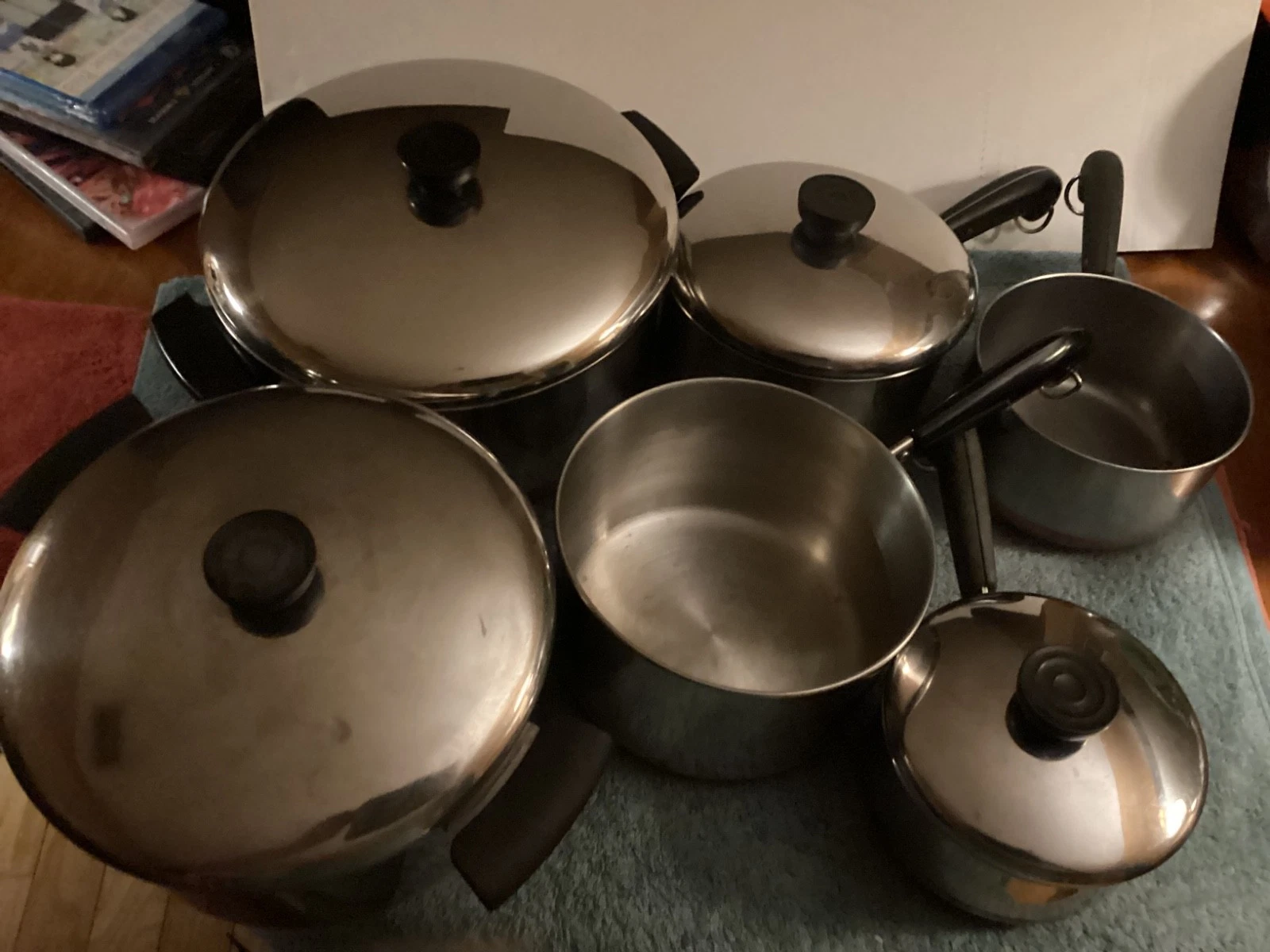 Revere Ware Copper Bottom Cookware 10 Piece Set Clean No Abuse Nice