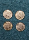 Lot of 4 Kennedy Half Dollar Silver Coins. 2 1966 and 2 1967, Philadelphia