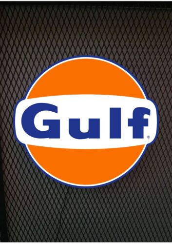 Gulf Oil Led Leuchtreklame | Gulf Oil Dekoration Man Cave Decor | Wandleuchte ✓ - Afbeelding 1 van 6