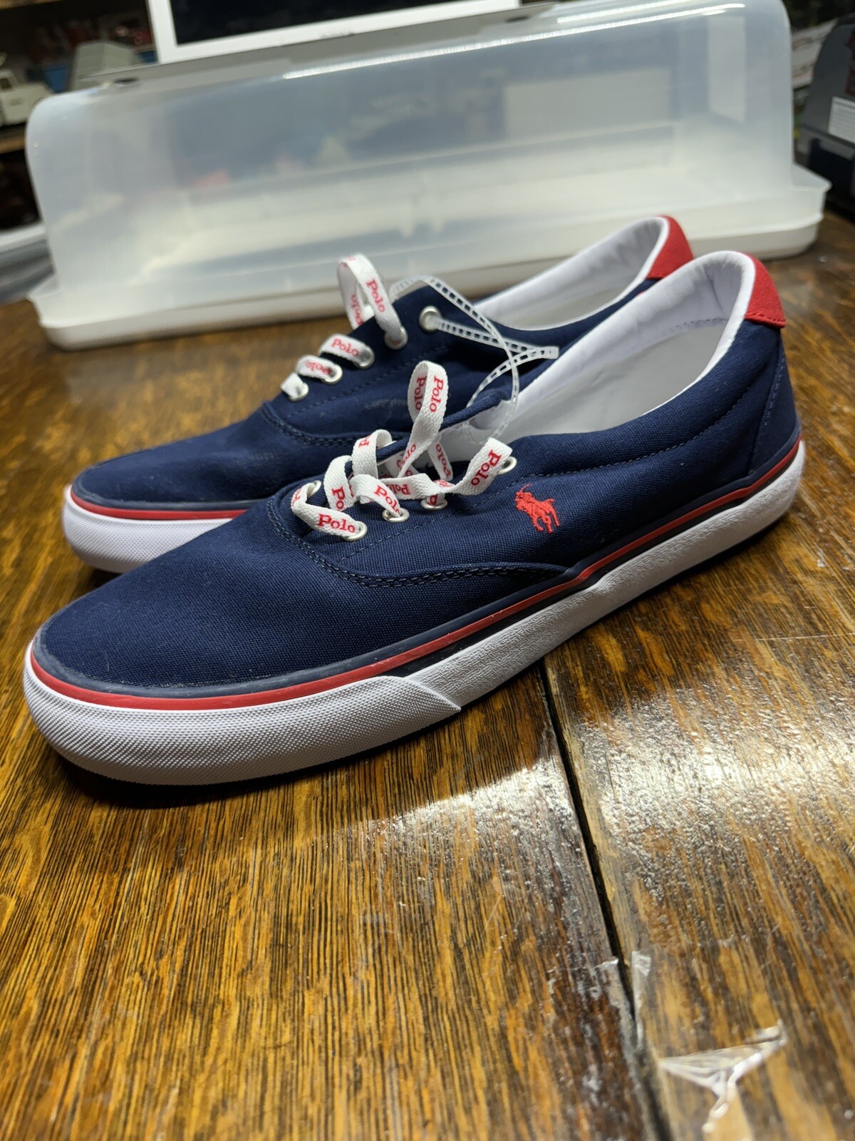 PONY Polo Ralph Lauren Thornton uomo taglia 10 stampa blu rosso bianco