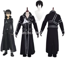 Anime Sword Art Online SAO Kazuto Kirigaya Kirito Cosplay Costume Halloween Suit