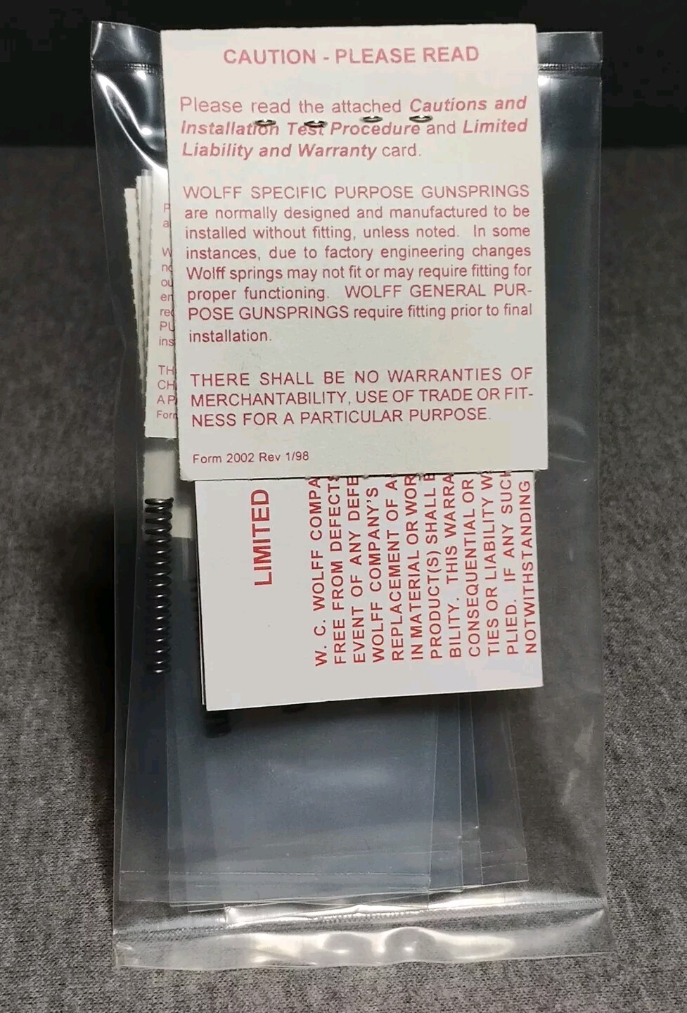 17120 WOLFF FITS SMITH & WESSON K L N X STANDARD SHOOTERS PAK TYPE 1 - NEW