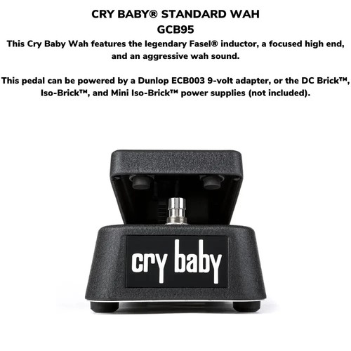 Cry Baby Standard GCB95 Original Dunlop Crybaby Wah Guitar Effect Pedal W/Cable - Picture 5 of 13