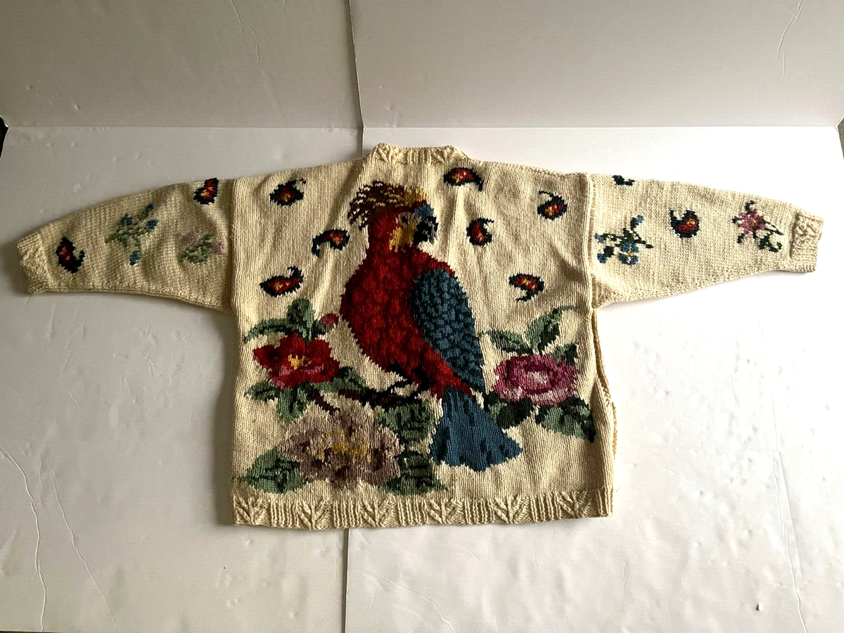 JOSEPH TRICOT VINTAGE ENGLAND HAND KNIT WOOL FLORAL AND JOSEPH TRICOT VINTAGE ENGLAND HAND KNIT WOOL FLORAL AND