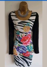 Miso BNWT super sexy black white pink purple romantic rose bodycon mini dress 14