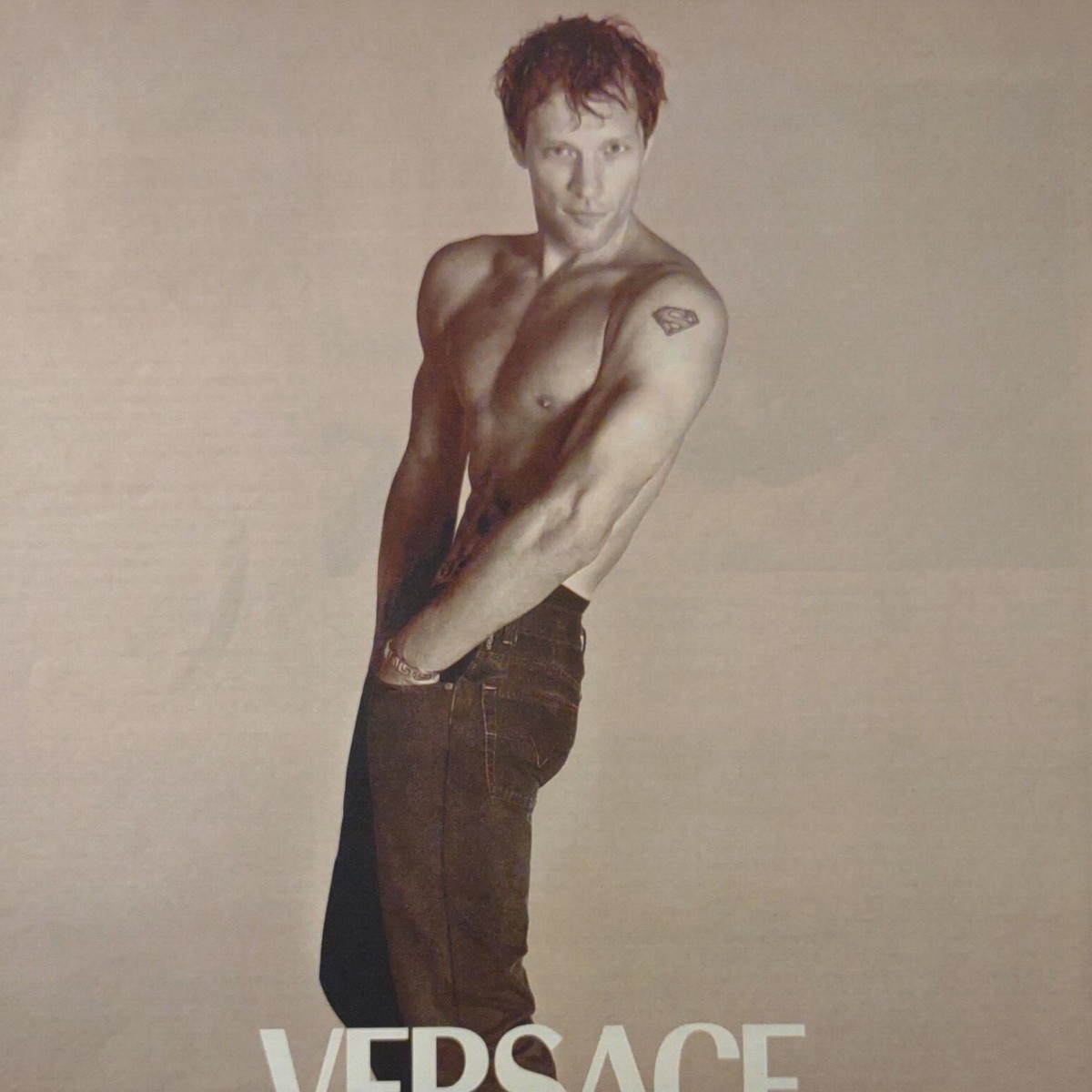 Vintage 1997 VERSACE Jeans Couture Jon Bon Jovi PRINT AD x 12