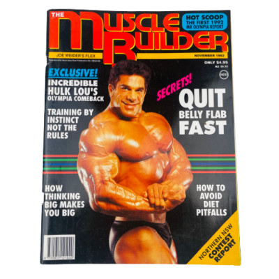 The Muscle Builder Vintage Body Building Magazine 1992 + Arnold Poster