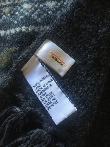 Talbots 100% New THICK Wool Scarf - GRAY WITH GORGEOUS FLOWERS -10 X 50" - Picture 3 of 6